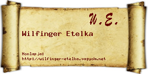 Wilfinger Etelka névjegykártya